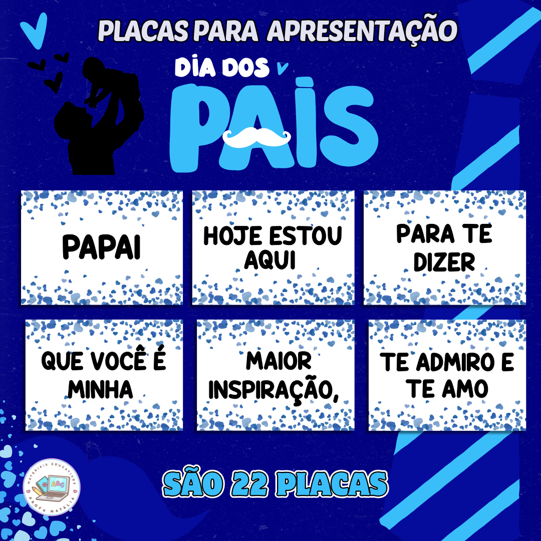 PLAQUINHAS APRESENTAÇÃO DIA DOS PAIS