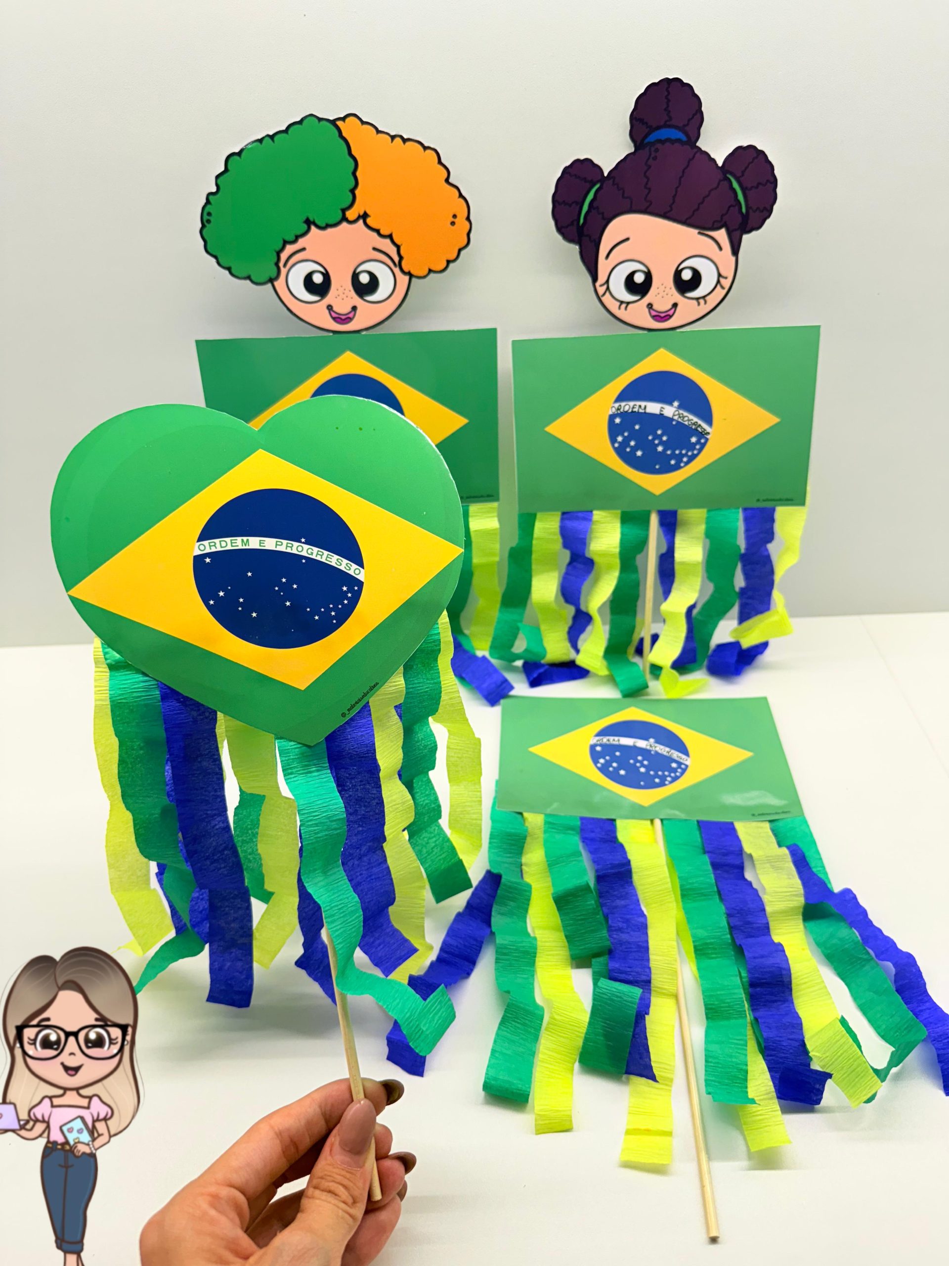 PALITOCHES INTERATIVOS BANDEIRA DO BRASIL