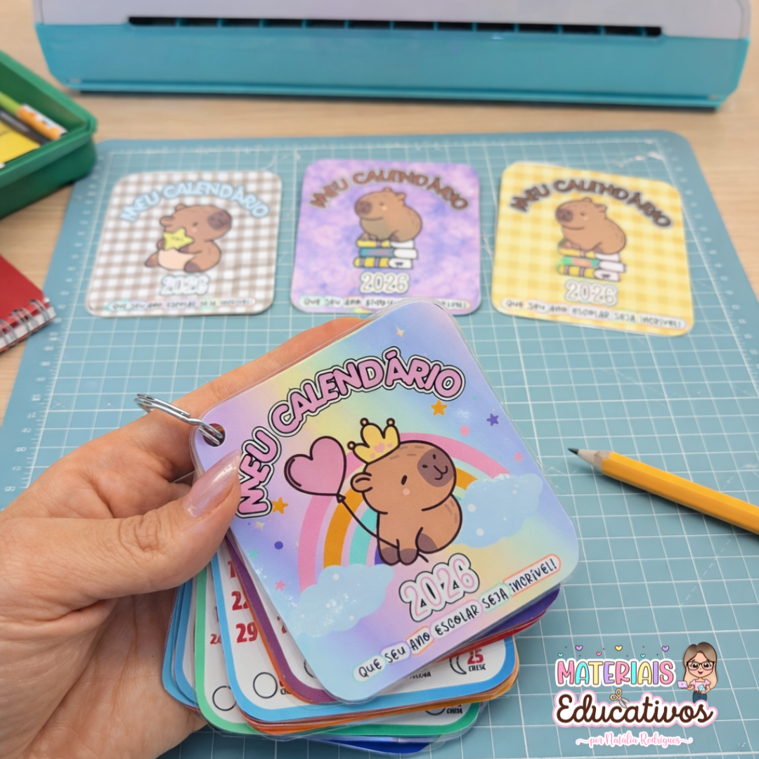 CHAVEIRO CALENDÁRIO 2026 CAPIVARA FOFA