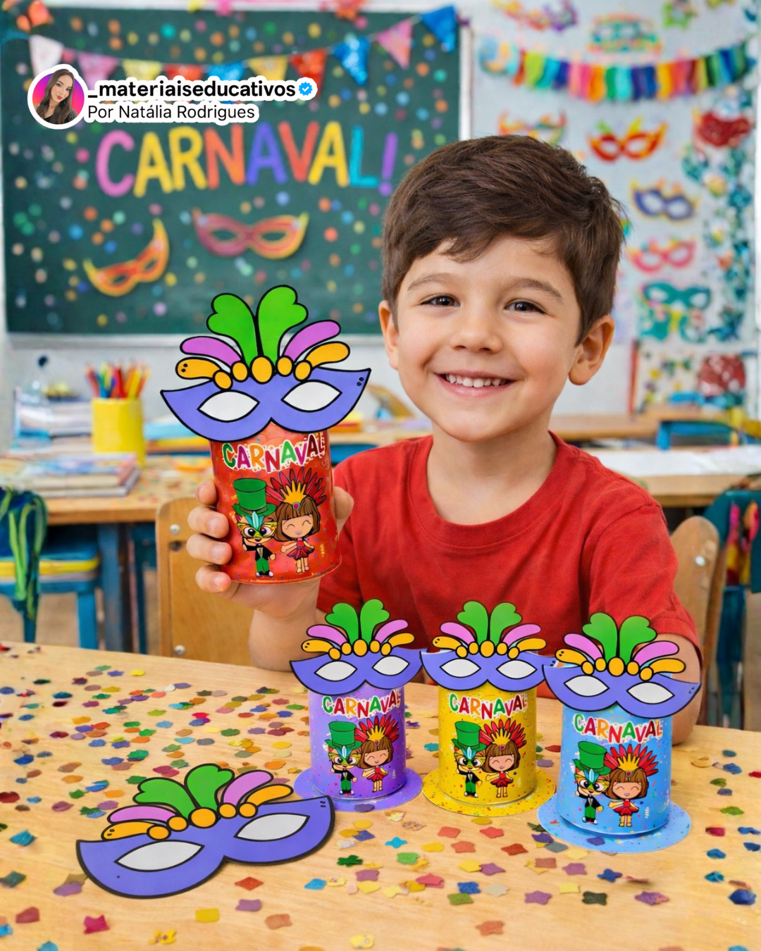 COPO DE CARNAVAL COM MASCÁRAS