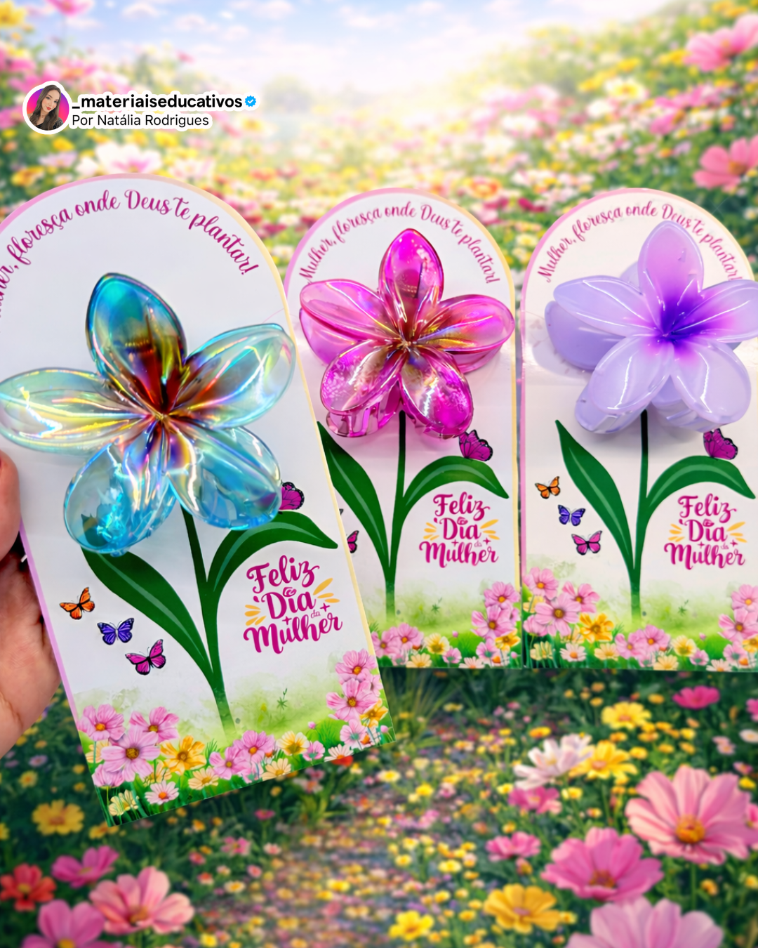 TAG PRESILHA FLOR DIA DA MULHER