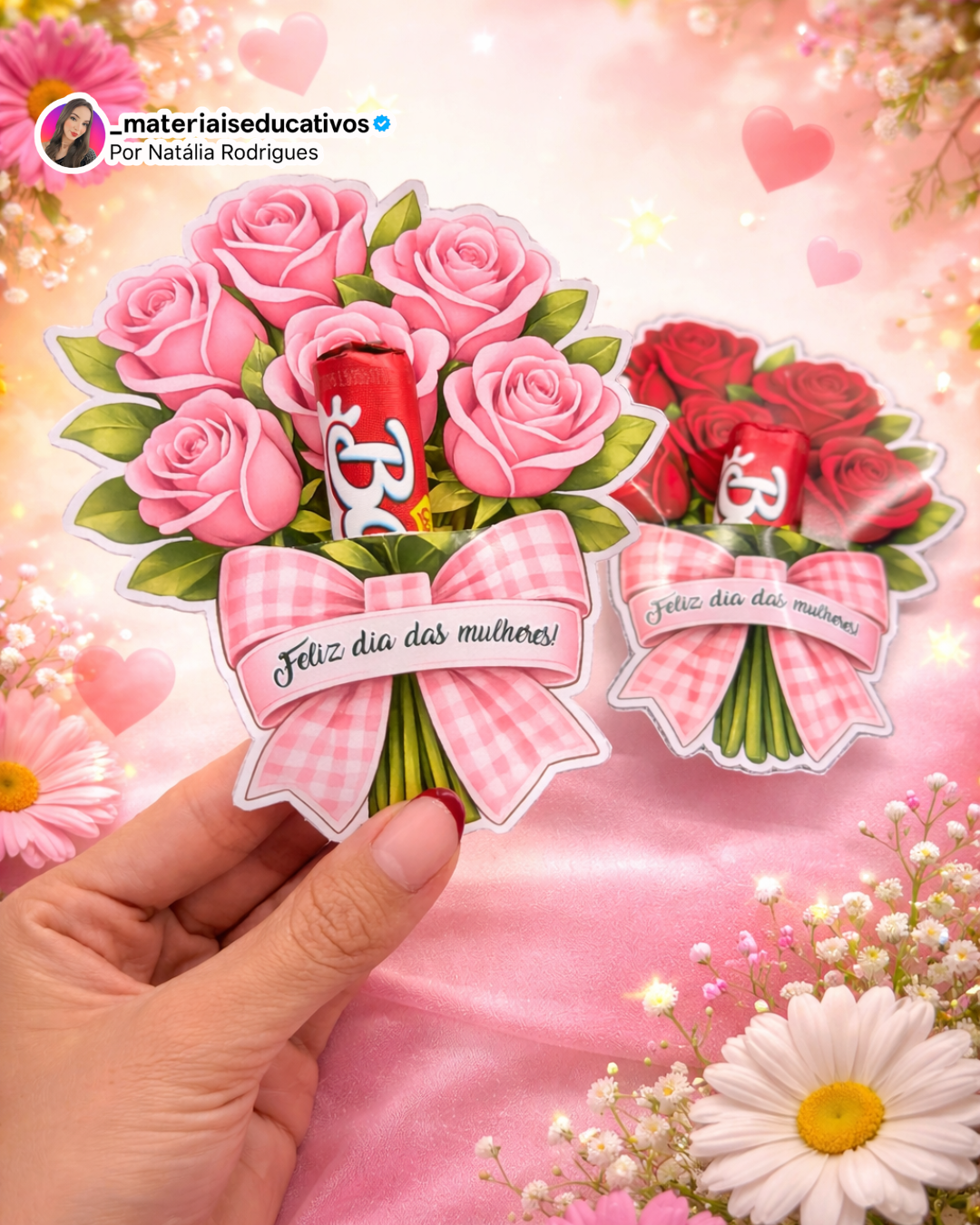 TAG BUQUÊ DE FLOR DIA DA MULHER