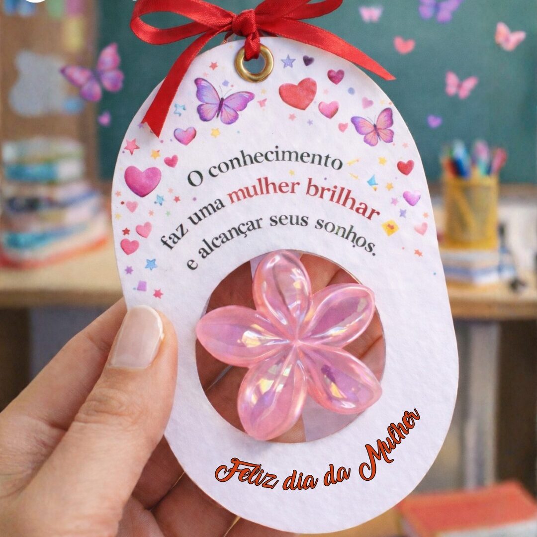 CARTÃO DIA DA MULHER PRESILHA FLOR