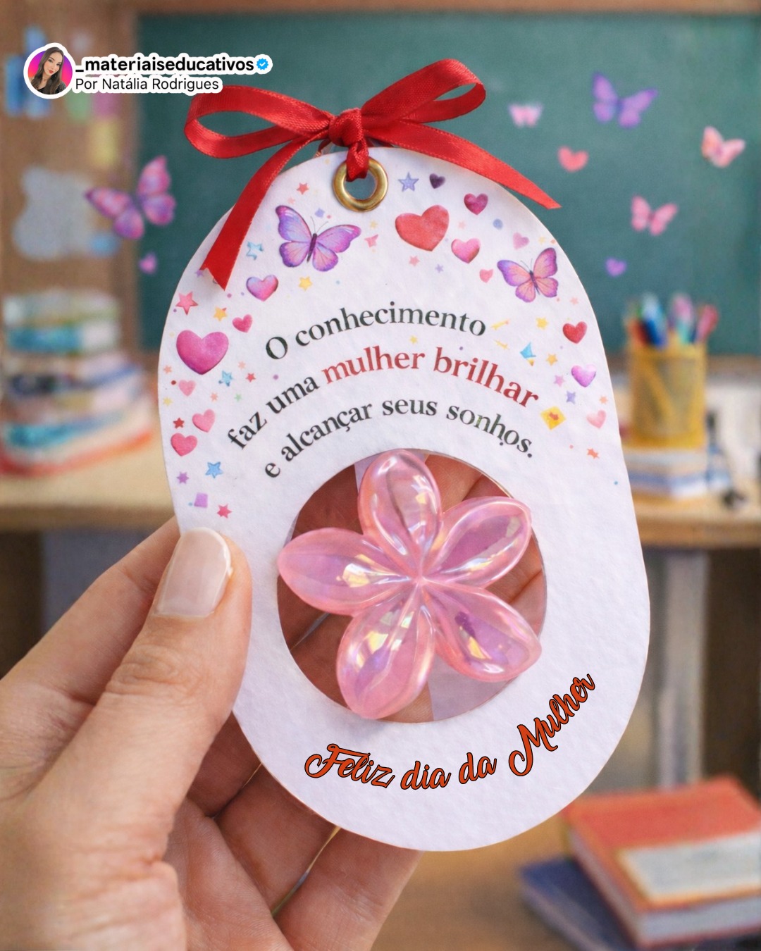 CARTÃO DIA DA MULHER PRESILHA FLOR