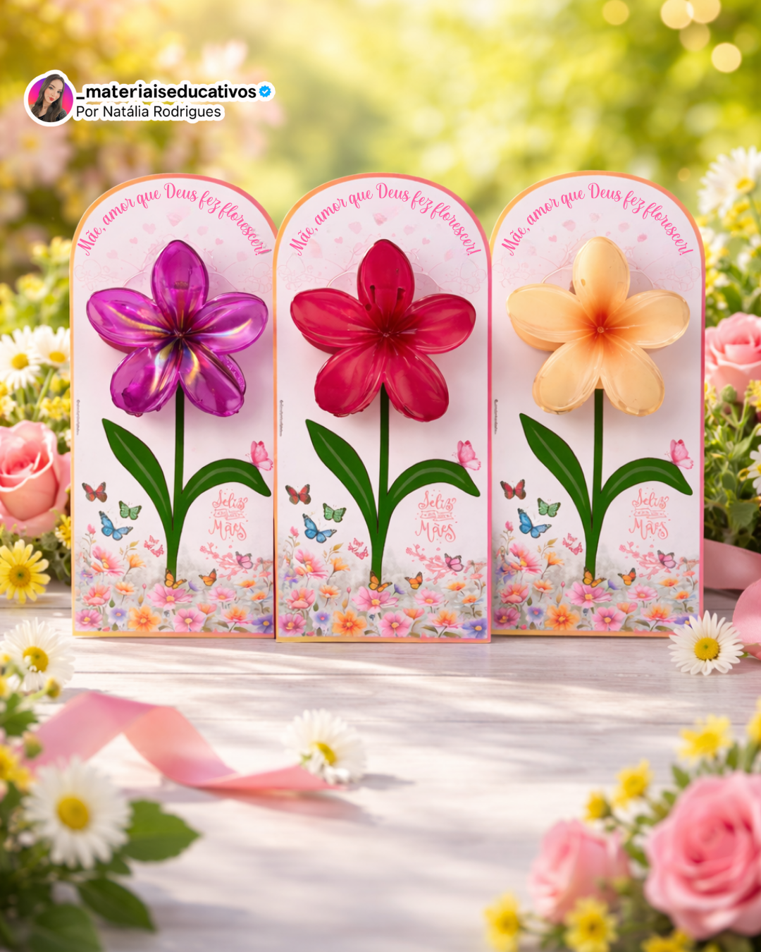 TAG PRESILHA FLOR DIA DAS MÃES